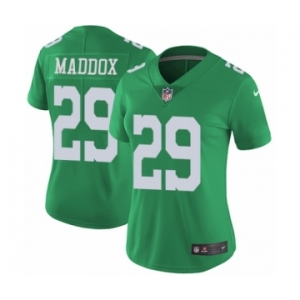 Women's Nike Philadelphia Eagles #29 Avonte Maddox Limited Green Rush Vapor Untouchable NFL Jersey