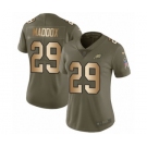 Women's Nike Philadelphia Eagles #29 Avonte Maddox Limited Olive Gold 2017 Salute to Service NFL Jersey