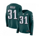 Women's Nike Philadelphia Eagles #31 Jalen Mills Limited Green Therma Long Sleeve NFL Jersey