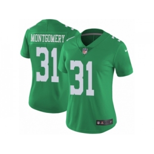 Women's Nike Philadelphia Eagles #31 Wilbert Montgomery Limited Green Rush NFL Jersey