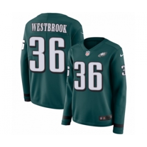 Women's Nike Philadelphia Eagles #36 Brian Westbrook Limited Green Therma Long Sleeve NFL Jersey