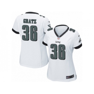 Women's Nike Philadelphia Eagles #36 Dwayne Gratz Limited White NFL Jersey