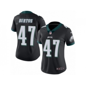 Women's Nike Philadelphia Eagles #47 Trey Burton Limited Black Rush NFL Jersey