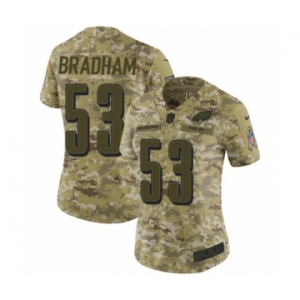 Women's Nike Philadelphia Eagles #53 Nigel Bradham Limited Camo 2018 Salute to Service NFL Jersey