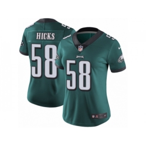 Women's Nike Philadelphia Eagles #58 Jordan Hicks Vapor Untouchable Limited Midnight Green Team Color NFL Jersey