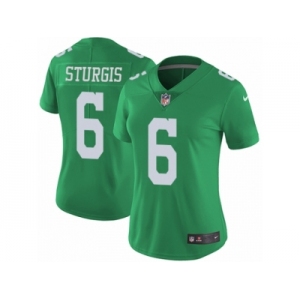 Women's Nike Philadelphia Eagles #6 Caleb Sturgis Limited Green Rush NFL Jersey