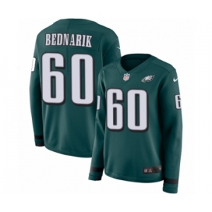 Women's Nike Philadelphia Eagles #60 Chuck Bednarik Limited Green Therma Long Sleeve NFL Jersey