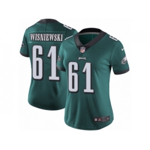 Women's Nike Philadelphia Eagles #61 Stefen Wisniewski Vapor Untouchable Limited Midnight Green Team Color NFL Jersey