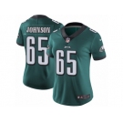 Women's Nike Philadelphia Eagles #65 Lane Johnson Vapor Untouchable Limited Midnight Green Team Color NFL Jersey