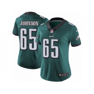 Women's Nike Philadelphia Eagles #65 Lane Johnson Vapor Untouchable Limited Midnight Green Team Color NFL Jersey