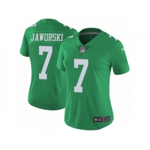 Women's Nike Philadelphia Eagles #7 Ron Jaworski Limited Green Rush NFL Jersey