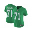 Women's Nike Philadelphia Eagles #71 Jason Peters Limited Green Rush NFL Jersey