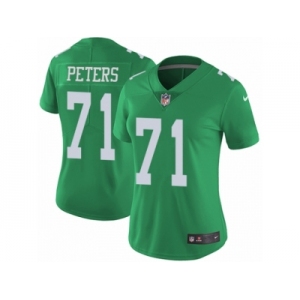 Women's Nike Philadelphia Eagles #71 Jason Peters Limited Green Rush NFL Jersey