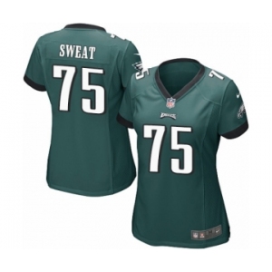 Women's Nike Philadelphia Eagles #75 Josh Sweat Game Midnight Green Team Color NFL Jersey