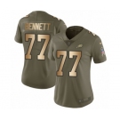 Women's Nike Philadelphia Eagles #77 Michael Bennett Limited Olive Gold 2017 Salute to Service NFL Jersey