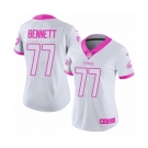 Women's Nike Philadelphia Eagles #77 Michael Bennett Limited White Pink Rush Fashion NFL Jersey