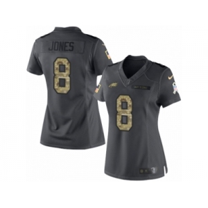 Women's Nike Philadelphia Eagles #8 Donnie Jones Limited Black 2016 Salute to Service NFL Jersey