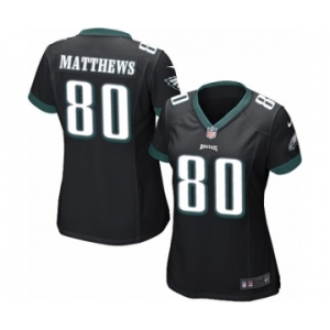 Women's Nike Philadelphia Eagles #80 Jordan Matthews Game Black Alternate NFL Jersey