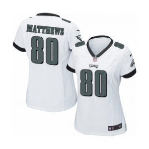 Women's Nike Philadelphia Eagles #80 Jordan Matthews Game White NFL Jersey