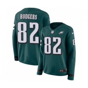Women's Nike Philadelphia Eagles #82 Richard Rodgers Limited Green Therma Long Sleeve NFL Jersey