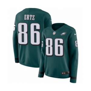 Women's Nike Philadelphia Eagles #86 Zach Ertz Limited Green Therma Long Sleeve NFL Jersey