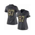 Women's Nike Philadelphia Eagles #87 Brent Celek Limited Black 2016 Salute to Service NFL Jersey