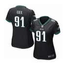 Women's Nike Philadelphia Eagles #91 Fletcher Cox Game Black Alternate NFL Jersey