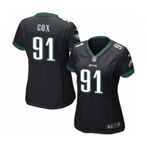 Women's Nike Philadelphia Eagles #91 Fletcher Cox Game Black Alternate NFL Jersey