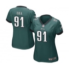 Women's Nike Philadelphia Eagles #91 Fletcher Cox Game Midnight Green Team Color NFL Jersey