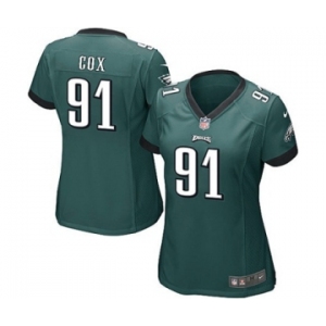 Women's Nike Philadelphia Eagles #91 Fletcher Cox Game Midnight Green Team Color NFL Jersey