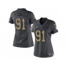 Women's Nike Philadelphia Eagles #91 Fletcher Cox Limited Black 2016 Salute to Service NFL Jersey