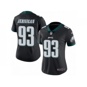 Women's Nike Philadelphia Eagles #93 Timmy Jernigan Limited Black Rush NFL Jersey