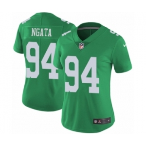 Women's Nike Philadelphia Eagles #94 Haloti Ngata Limited Green Rush Vapor Untouchable NFL Jersey