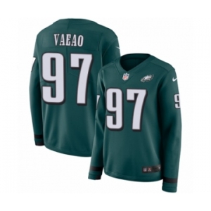 Women's Nike Philadelphia Eagles #97 Destiny Vaeao Limited Green Therma Long Sleeve NFL Jersey