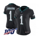 Women's Philadelphia Eagles #1 Cameron Johnston Black Alternate Vapor Untouchable Limited Player 100th Season Football Jersey