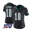 Women's Philadelphia Eagles #10 DeSean Jackson Black Alternate Vapor Untouchable Limited Player 100th Season Football Jersey