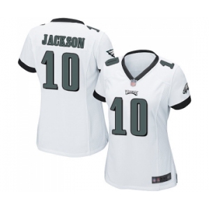 Women's Philadelphia Eagles #10 DeSean Jackson Game White Football Jersey
