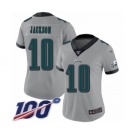 Women's Philadelphia Eagles #10 DeSean Jackson Limited Silver Inverted Legend 100th Season Football Jersey