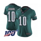 Women's Philadelphia Eagles #10 DeSean Jackson Midnight Green Team Color Vapor Untouchable Limited Player 100th Season Football Jersey