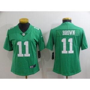 Women's Philadelphia Eagles #11 A. J. Brown Green Vapor Untouchable Limited Stitched Football Jersey