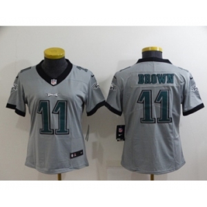 Women's Philadelphia Eagles #11 A. J. Brown Grey Vapor Untouchable Limited Stitched Football Jersey