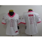 Women's Philadelphia Eagles #11 A. J. Brown Pink White Stitched Football Jersey