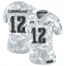 Women's Philadelphia Eagles #12 Randall Cunningham 2024 F.U.S.E Arctic Camo Salute To Service Limited Stitched Jersey