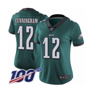 Women's Philadelphia Eagles #12 Randall Cunningham Midnight Green Team Color Vapor Untouchable Limited Player 100th Season Football Jersey