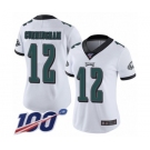 Women's Philadelphia Eagles #12 Randall Cunningham White Vapor Untouchable Limited Player 100th Season Football Jersey