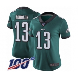 Women's Philadelphia Eagles #13 Nelson Agholor Midnight Green Team Color Vapor Untouchable Limited Player 100th Season Football Jersey