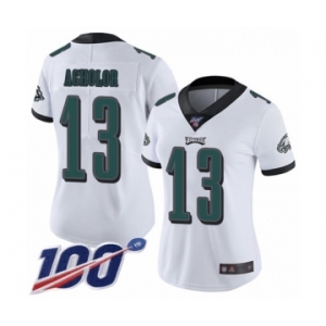 Women's Philadelphia Eagles #13 Nelson Agholor White Vapor Untouchable Limited Player 100th Season Football Jersey