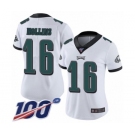 Women's Philadelphia Eagles #16 Mack Hollins White Vapor Untouchable Limited Player 100th Season Football Jersey