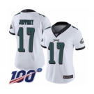 Women's Philadelphia Eagles #17 Alshon Jeffery White Vapor Untouchable Limited Player 100th Season Football Jersey