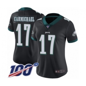Women's Philadelphia Eagles #17 Harold Carmichael Black Alternate Vapor Untouchable Limited Player 100th Season Football Jersey